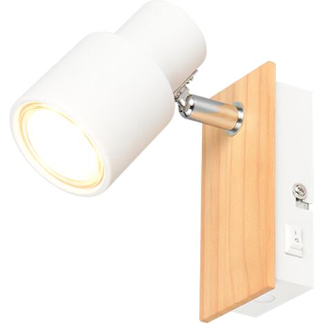 Faretto, metallo, bianco opaco, 14x15x6 cm, Pierre