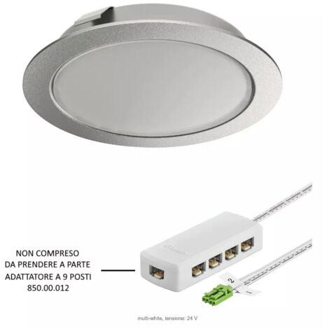 FARETTO MULTIWHITE DA INCASSO/APPLICARE FORO 55mm 24V ARGENTO HAFELE LOOX LED 3039