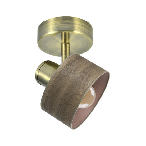 Faretto nando 1xe14 pelle/marrone scuro 17x12x12 cm orientabile