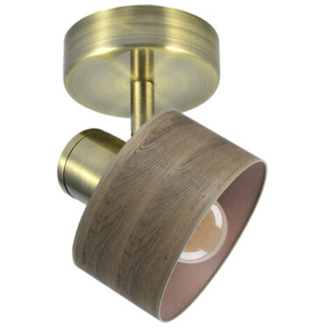 Faretto nando 1xe14 pelle/marrone scuro 17x12x12 cm orientabile