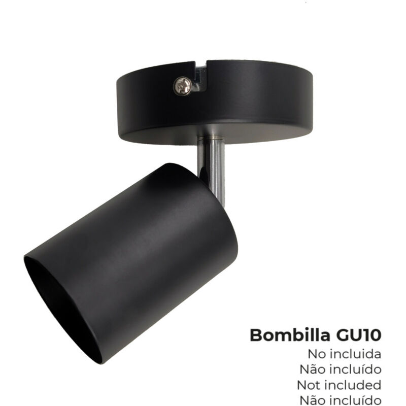 32033 Faretto nero 1 elemento nero GU10 - EDM