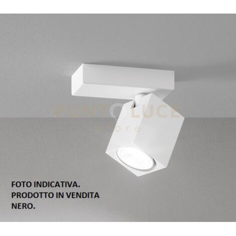 Faretto Oddy in alluminio colore nero 6x6x8cm attacco GU10 orientabile