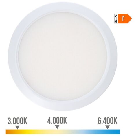 Faretto orientabile led da incasso a superficie 20w 2050lm cornice bianca 3 temperature di luce EDM