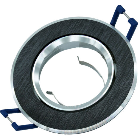 Faretto orientabile tondo nero/argento GU10 IdeaLED ID-1023