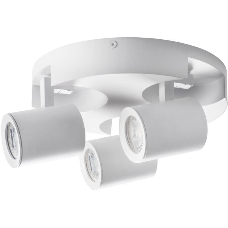 Faretto lampada da parete laurin 3 luci tondo orientabile GU10 bianco