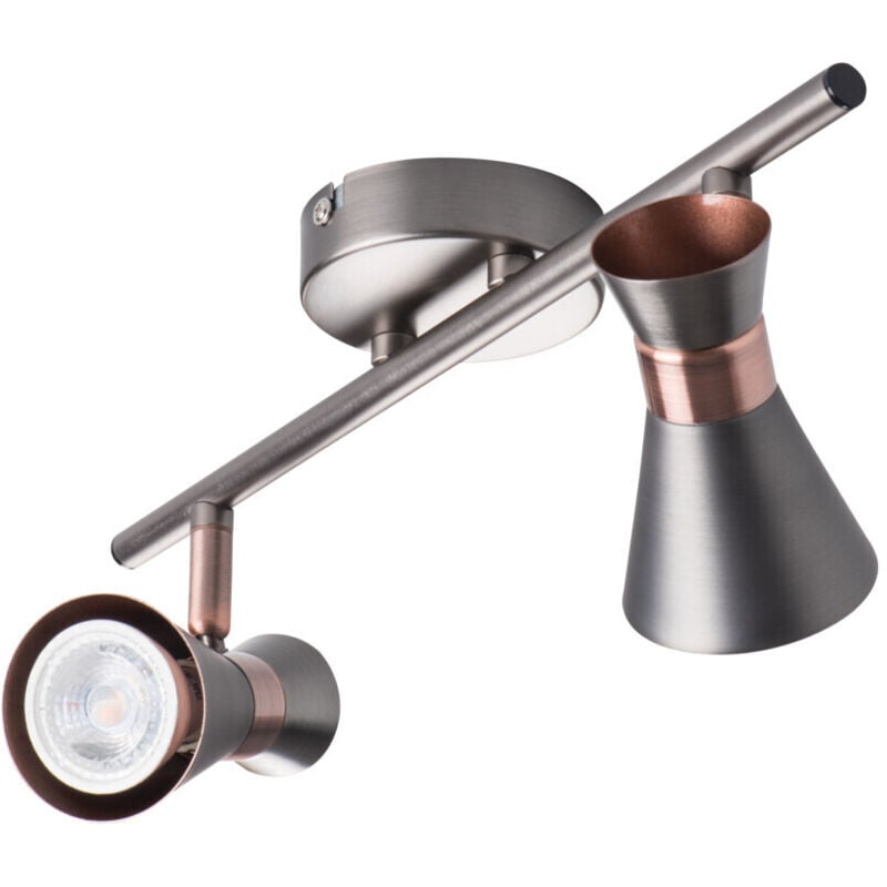 Kanlux - lampada da parete faretto mileno GU10 2 luci orientabile argento ramato
