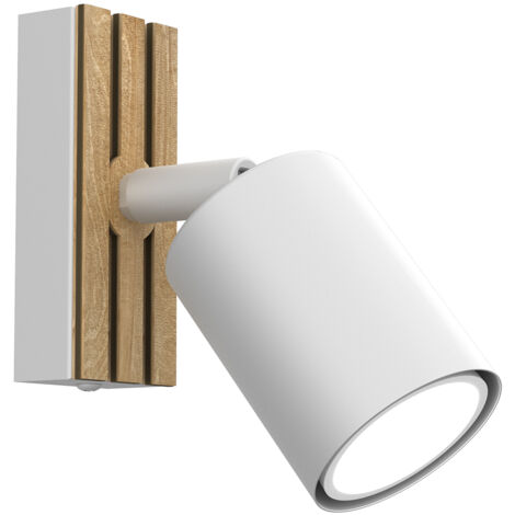 Faretto parete/soffitto 1 luce bianco legno GU10 Luminex
