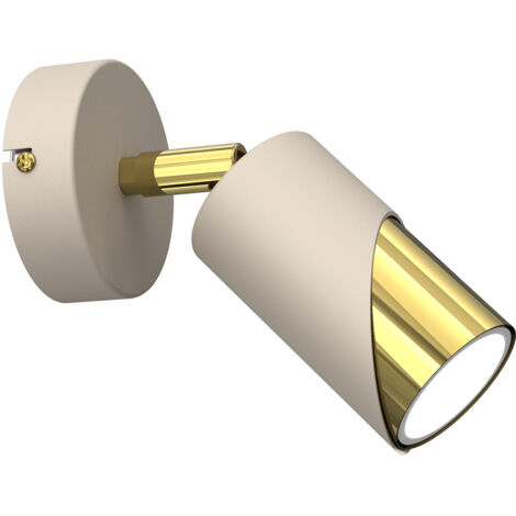 Faretto parete/soffitto crema oro orientabile GU10 Luminex Shift