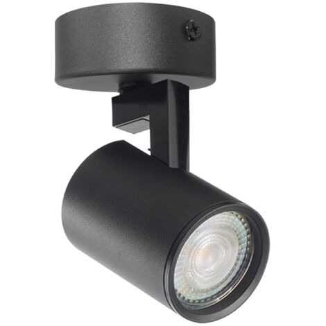 Faretto parete/soffitto nero 1xGU10 10W Polux LYNX