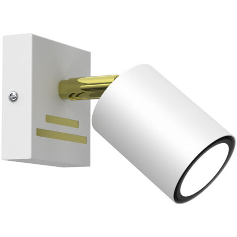 Faretto parete/soffitto orientabile bianco oro GU10 8W Luminex