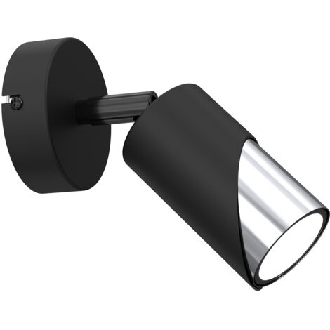 Faretto parete/soffitto orientabile nero/cromo 1xGU10