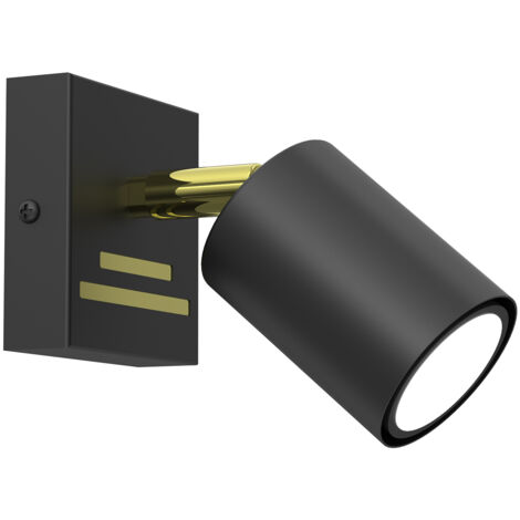 Faretto parete/soffitto orientabile nero-oro GU10 8W Striper