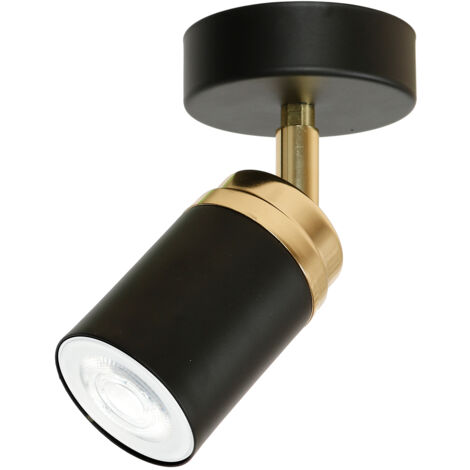 Faretto parete/soffitto orientabile nero oro GU10 Reno