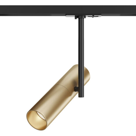 Faretto Per Binario Elti Moderno Alluminio Oro E Nero 1 Luce
