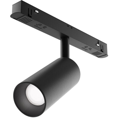 Faretto Per Binario Moderno Focus Led Alluminio Nero 1 Luce 5W Dimmerabile