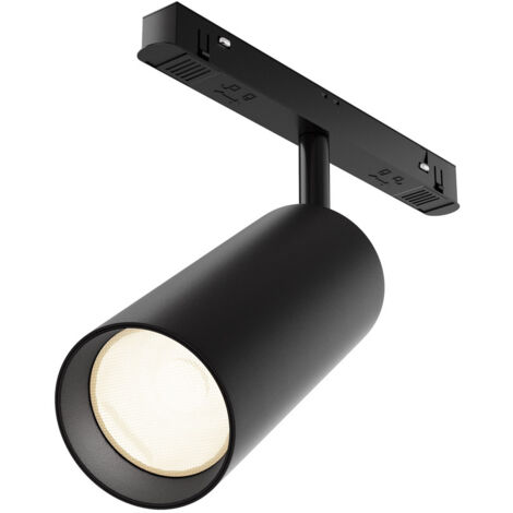 Faretto Per Binario Moderno Focus Led Alluminio Nero 1 Luce Calda 20W