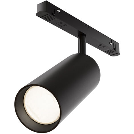 Faretto Per Binario Moderno Focus Led Alluminio Nero 1 Luce Naturale 20W