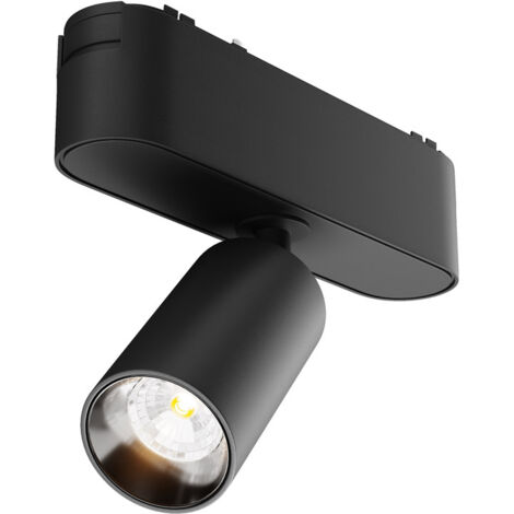 Faretto Per Binario Moderno Focus Led Alluminio Nero Led 5W Luce Calda