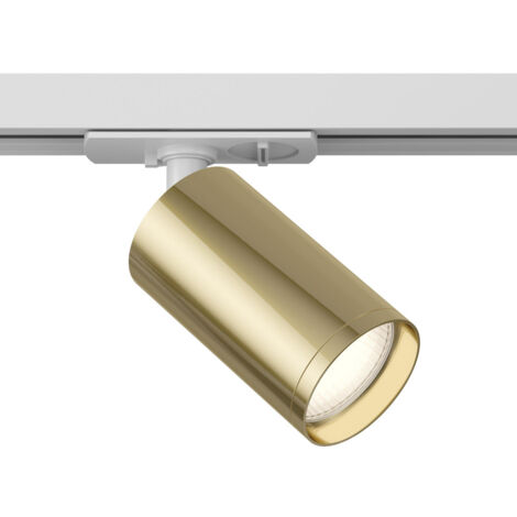 Faretto Per Binario Moderno Focus S Alluminio Oro E Bianco 1 Luce