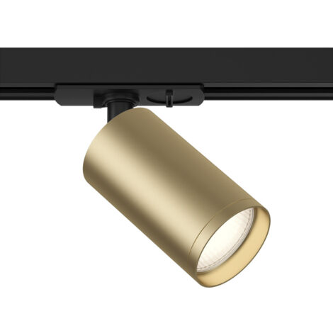 Faretto Per Binario Moderno Focus S Alluminio Oro Opaco E Nero 1 Luce