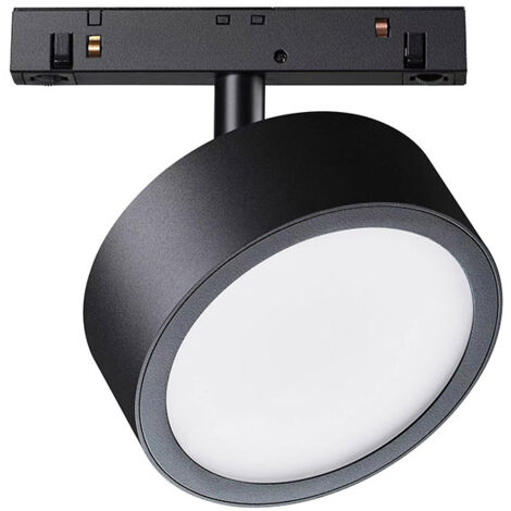 Faretto Per Binario Moderno Rado Alluminio Nero Luce Calda