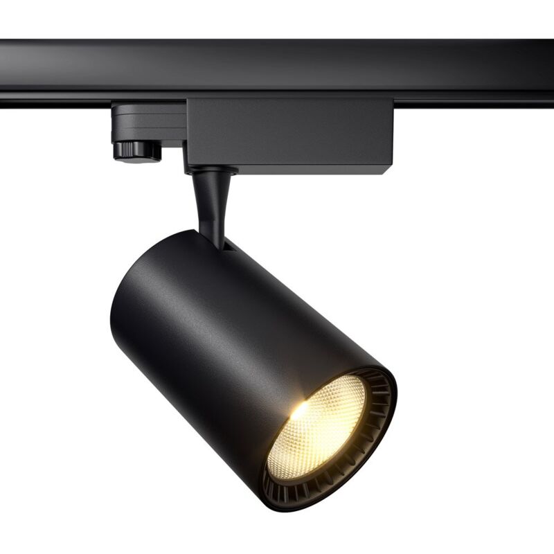 Image of Faretto Per Binario Moderno Vuoro 20W Alluminio Nero 1 Luce Calda