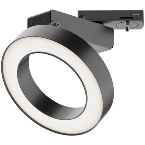 Faretto Per Binario Orientabile Rim In Metallo Nero E Bianco 1 Luce Naturale
