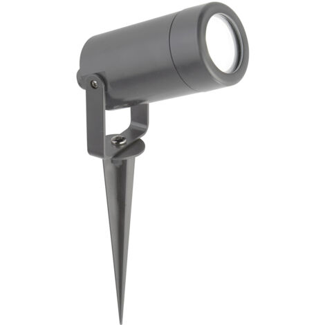Faretto Picchetto Moderno Spikey Policarbonato Grigio Trasparente 1 Luce Gu10