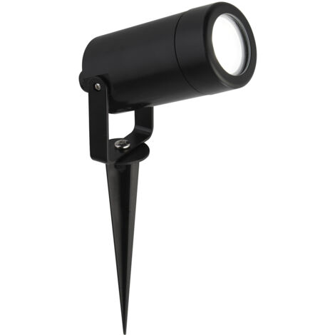 Faretto Picchetto Moderno Spikey Policarbonato Nero Trasparente 1 Luce Gu10