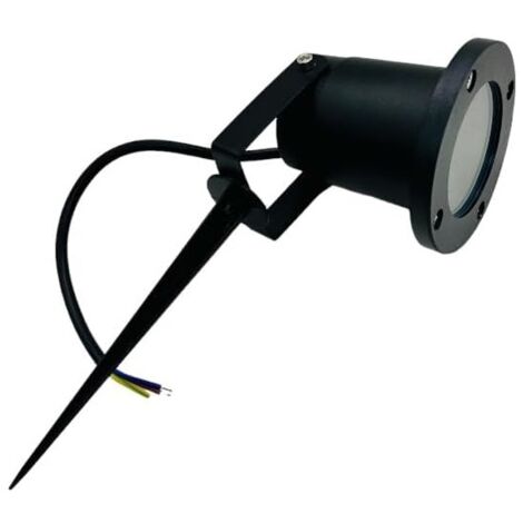 FARETTO PICCHETTO ORIENTABILE DA GIARDINO LAMPADINE GU10 IP65 IMPERMEABILE NERO
