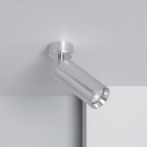 Faretto Portalampada Alluminio per Lampadine GU10 Quarzo Argento