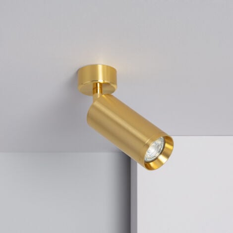 Faretto Portalampada Alluminio per Lampadine GU10 Quarzo Oro