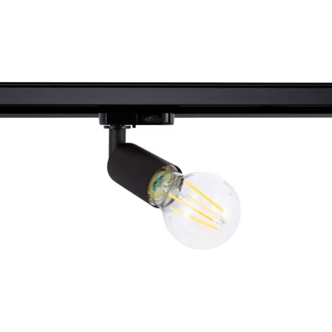 Faretto Portalampada Binario Trifase Oasis per Lampadina E27  Nero