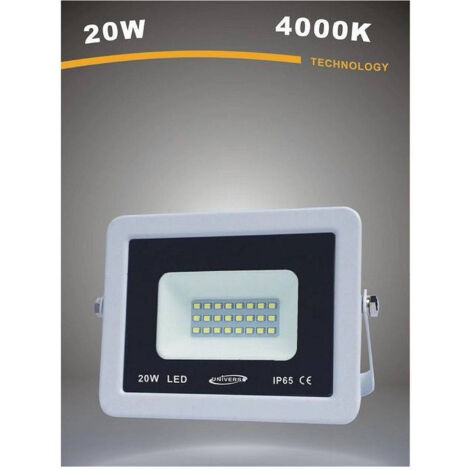 Faretto Proietto Di Esterno 20w Bianco Ip65 Luce Calda Naturale F20w-b1