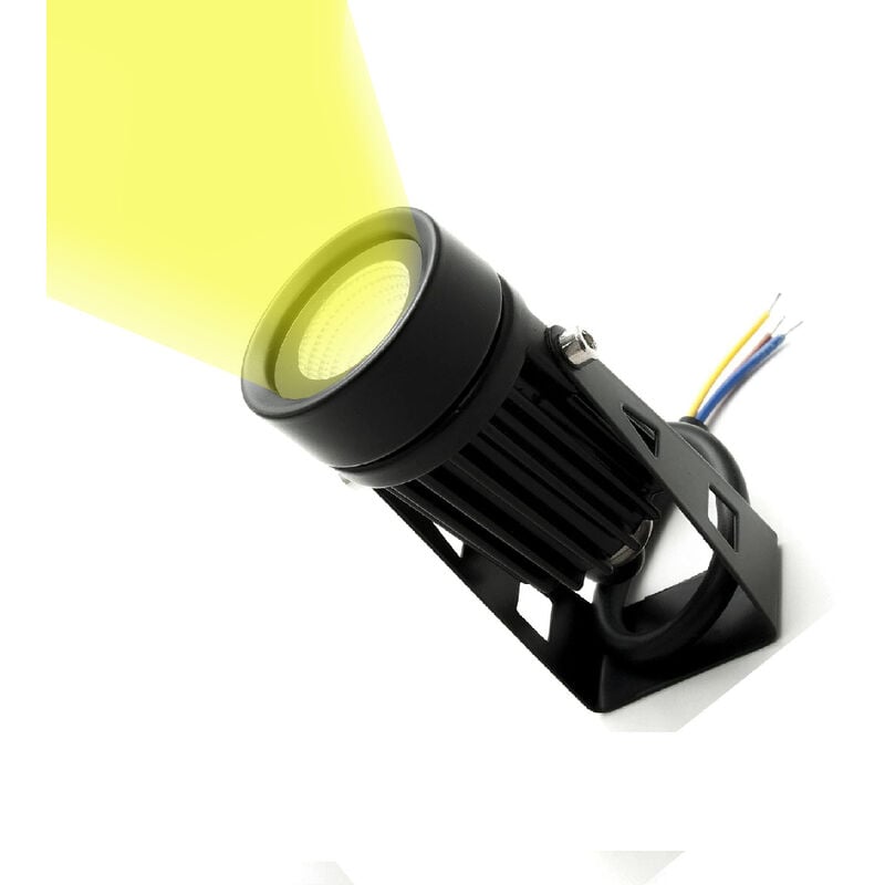 Image of Partenopea Utensili - Faretto proiettore da esterno a led da 3.5W IP65 Luce spot orientabile nero luce calda 3000K giardino 220V