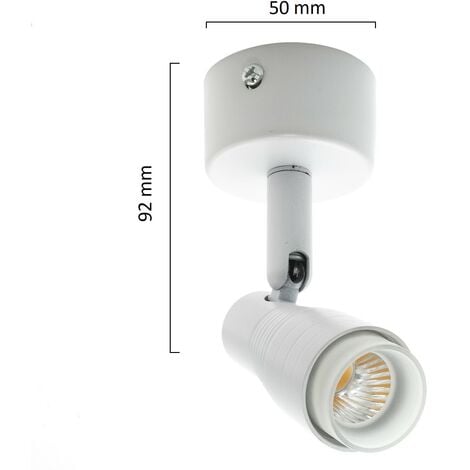 Faretto proiettore led 3W spot orientabile bianco luce vetrina soffitto negozio  fredda bianca 6500k