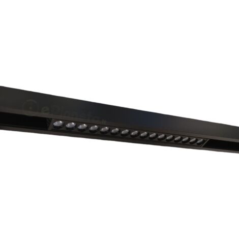 Faretto proiettore lineare barra led cob 18W nero magnetico per binario 48V luce calda naturale bianca  Naturale