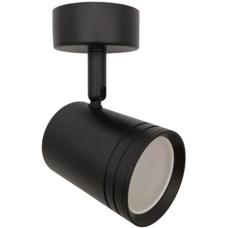 Faretto proiettore orientabile da soffitto parete a cilindro con attacco per led GU10 nero