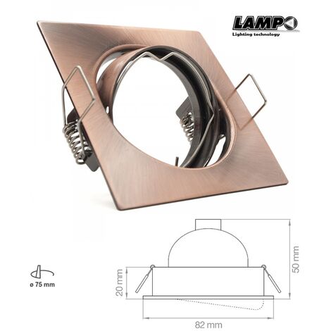 Faretto quadrato 8×8 orientabile bronzo LAPDIKORSQUAREBR220 estetico