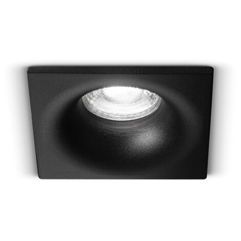 Faretto Quadrato Incasso Moderno Oasis Alluminio Nero 1 Luce Gu10