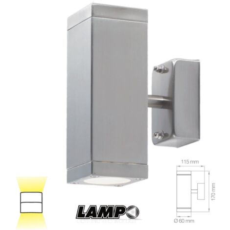 Faretto QuadratoA  Parete Ip44 Gu10X2 230V ( LAMPO cod. UPDOWN/SQ/2 )