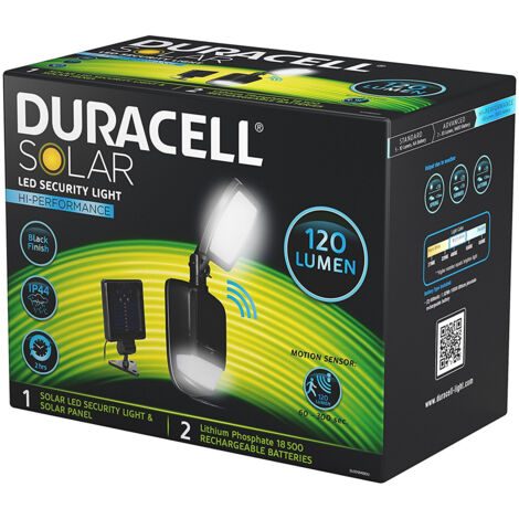 FARETTO REGOLABILE SOLARE LED CON SENSORE DURACELL LIGHTING