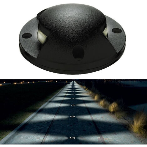 main image of "Faretto segna passi LED 6W calpestabile radente doppia finestra 4000K 12V IP65"