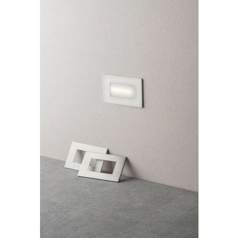 Faretto Segnapasso LED 3W Incasso 350LM Scatola 503 3 in 1 Luce Calda Fredda Naturale CCT Doppia Placca Bianca Nikel IP65