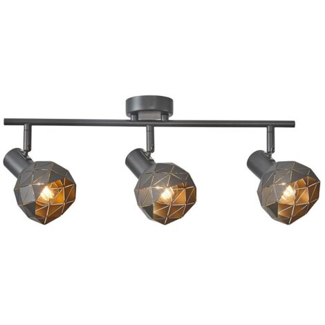 Faretto soffitto 3 luci orientabili grigio oro E14