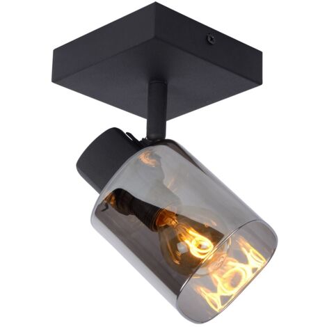 Faretto soffitto Alion Lucide E14 25W nero vetro 10cm