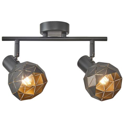 Faretto soffitto doppio grigio-oro orientabile E14 Italux