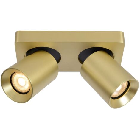 Faretto soffitto doppio oro orientabile 2xGU10 Lucide