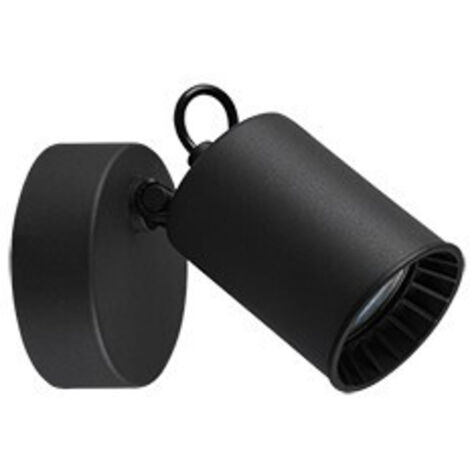 Faretto Soffitto GU10 5W Spot Cilindro Metallo Nero Pago GD Trio