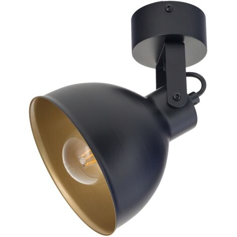 Faretto soffitto loft nero/oro regolabile E27 Mars Sigma